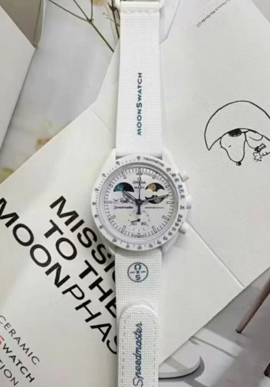 Omega Swatch Mission To The Moon Phase Chronograph Wrist Watch - Picture 4 of 5